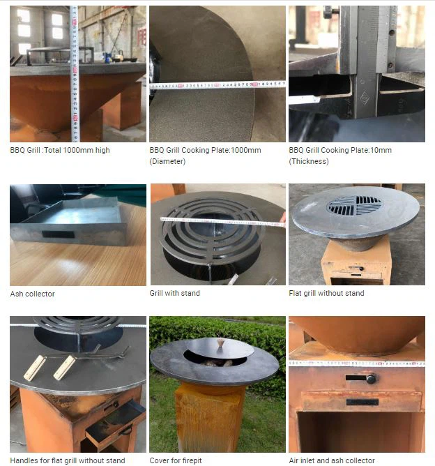Corten Steel Cooktop Grill Fire PitSize Details Corten Steel Cooktop Grill Fire PitSize Details