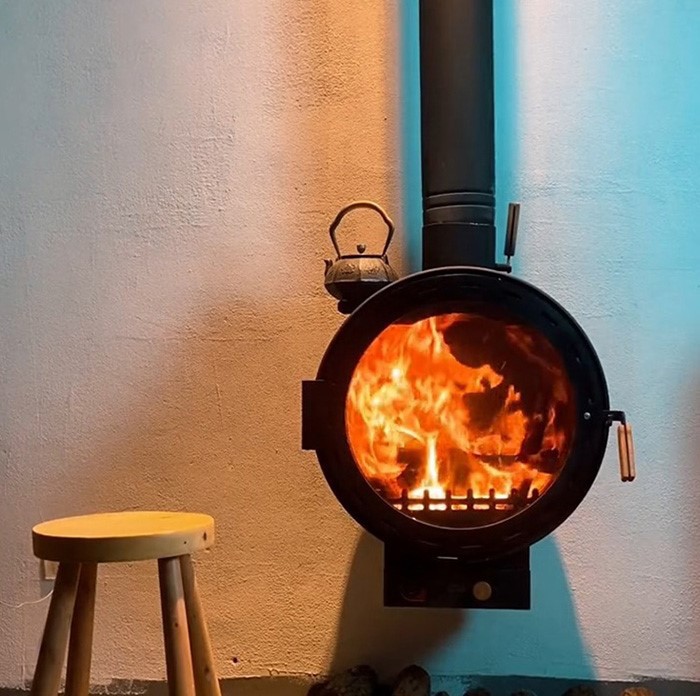 wood burning fireplace for living room