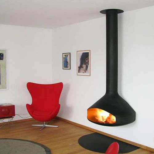 Montuojamas lubų židinys, pakabinamas židinys, medinė Viryklė Modern Fireplac