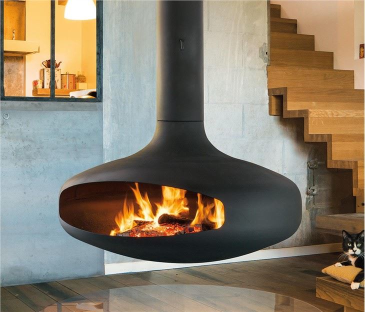 Indoor Rotating Hanging Fireplace