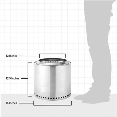 Nerūdijančio plieno bedūmis firepit viryklė