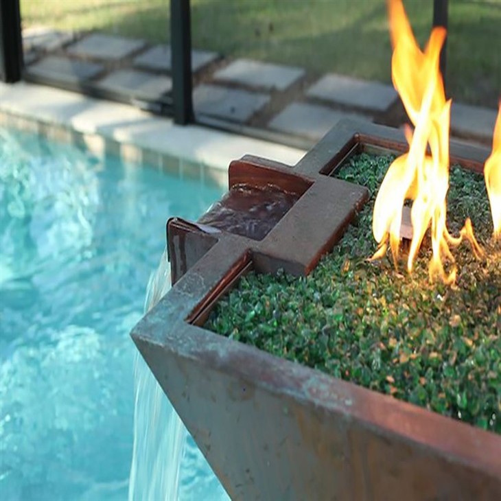 Outdoor Pool Fire And Water Bowl