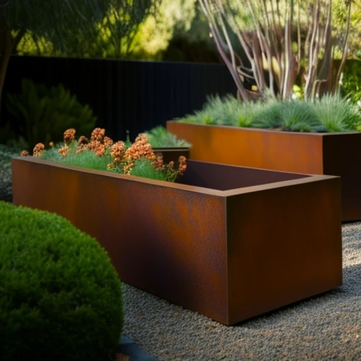 Rusty Steel Planters Large