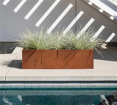Stačiakampė „Corten“ plieno plantacijos dėžutė