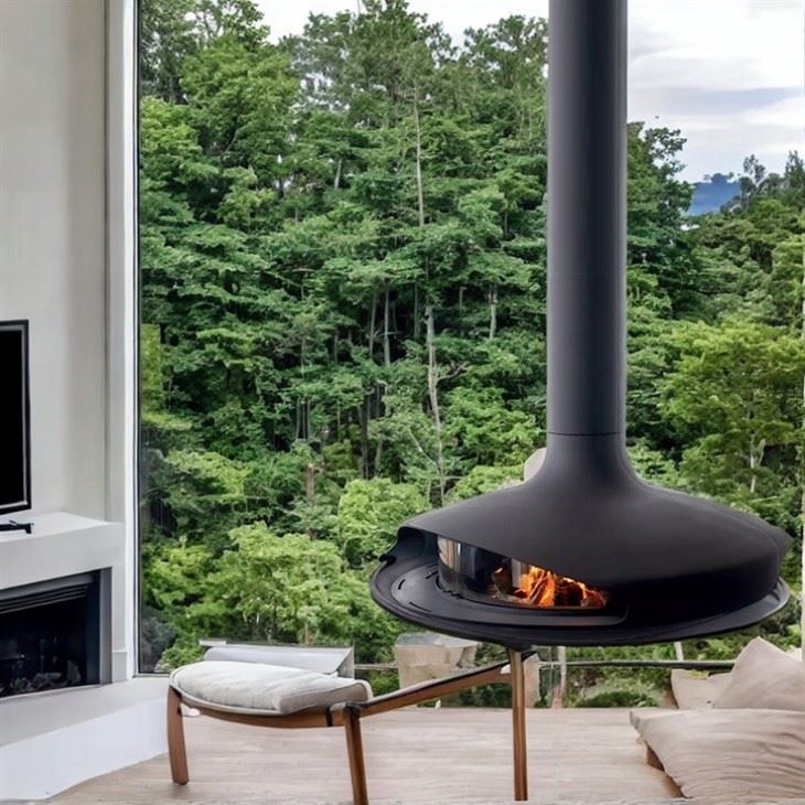 Steel Suspended Hanging Fireplace factory